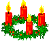 Adventskranz, vier Kerzen