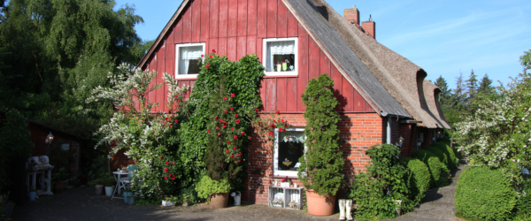Giebelseite der Ferienwohnung Vergissmeinnicht